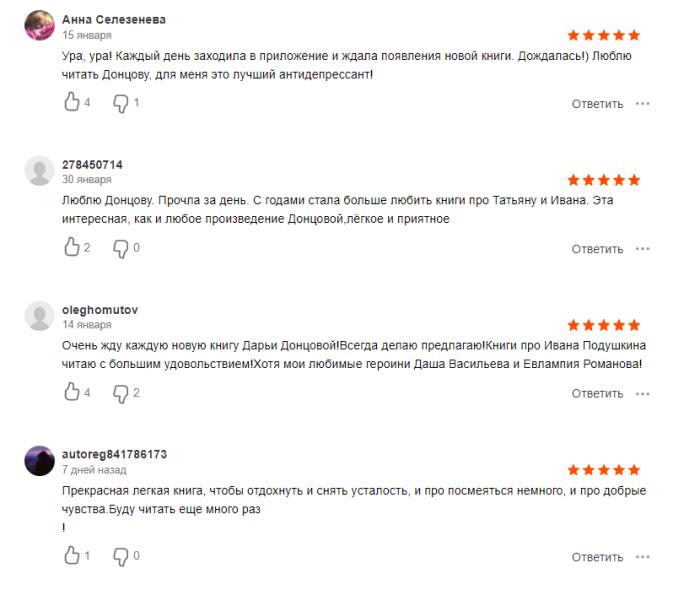 отзывы к ироническому детективу Дарьи Донцовой